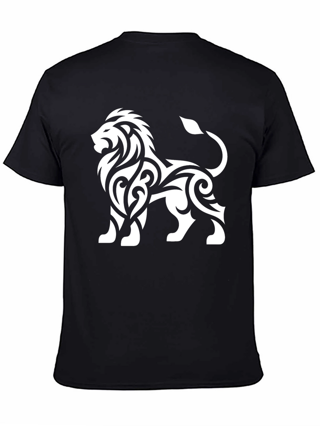 Lion Graphic Tee - Black Cotton T-Shirt