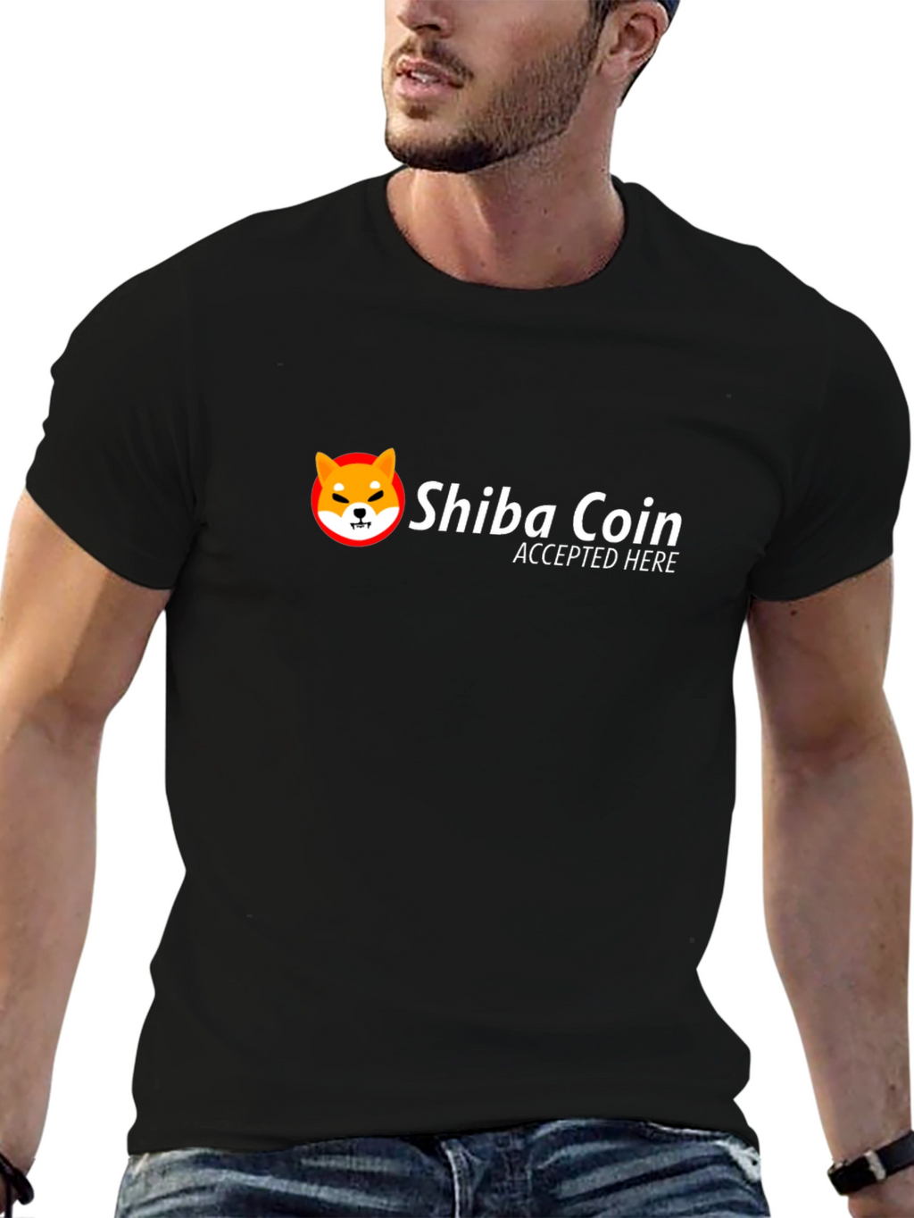 Shiba Coin Accepted Here Black T-Shirt