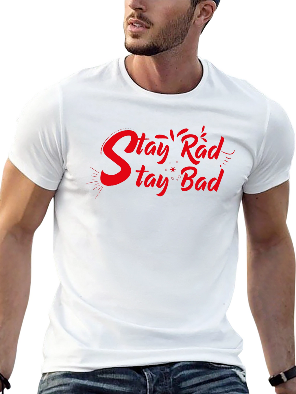 Stay Rad Stay Bad Black Graphic T-Shirt