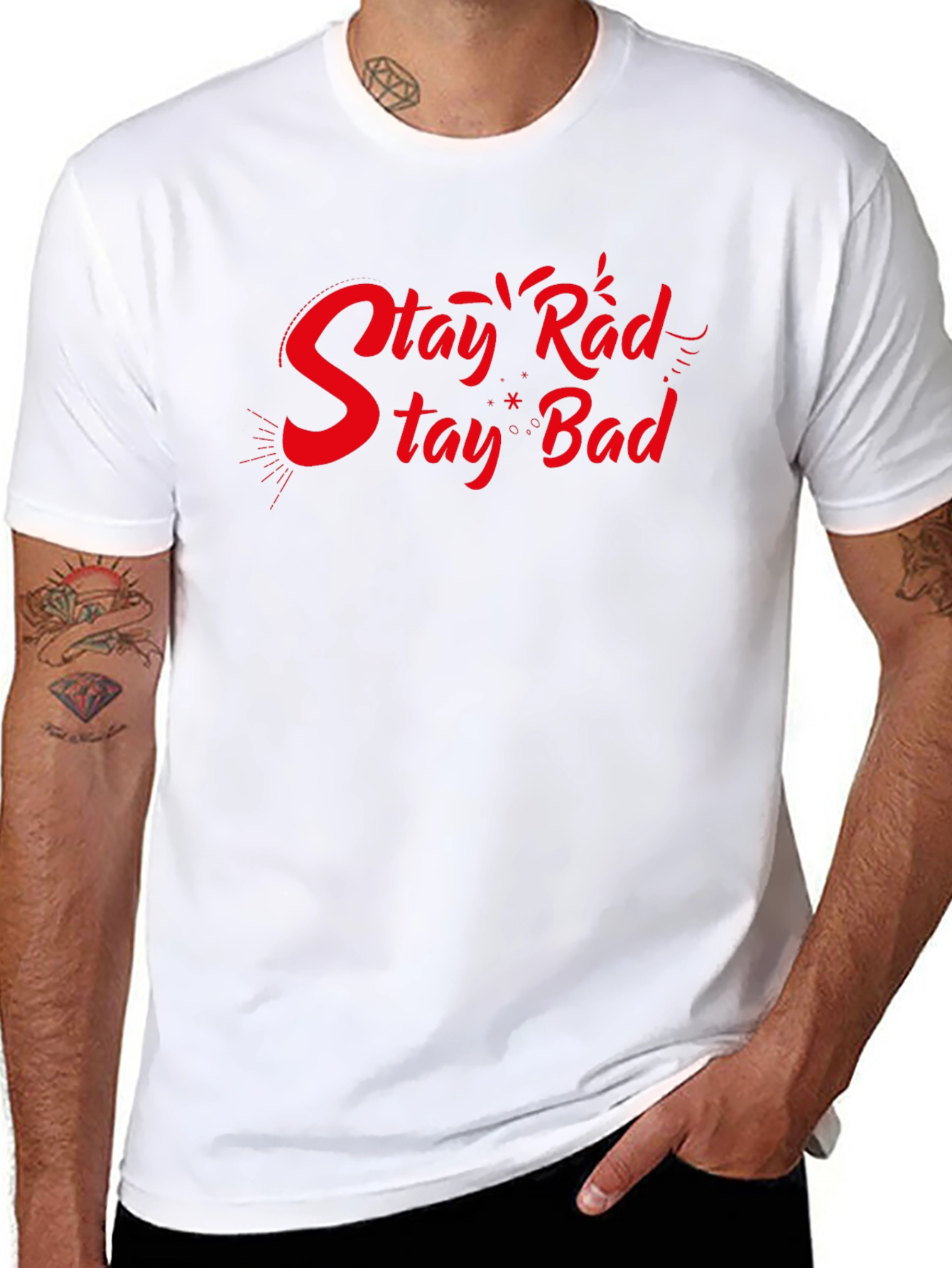 Stay Rad Stay Bad Black Graphic T-Shirt