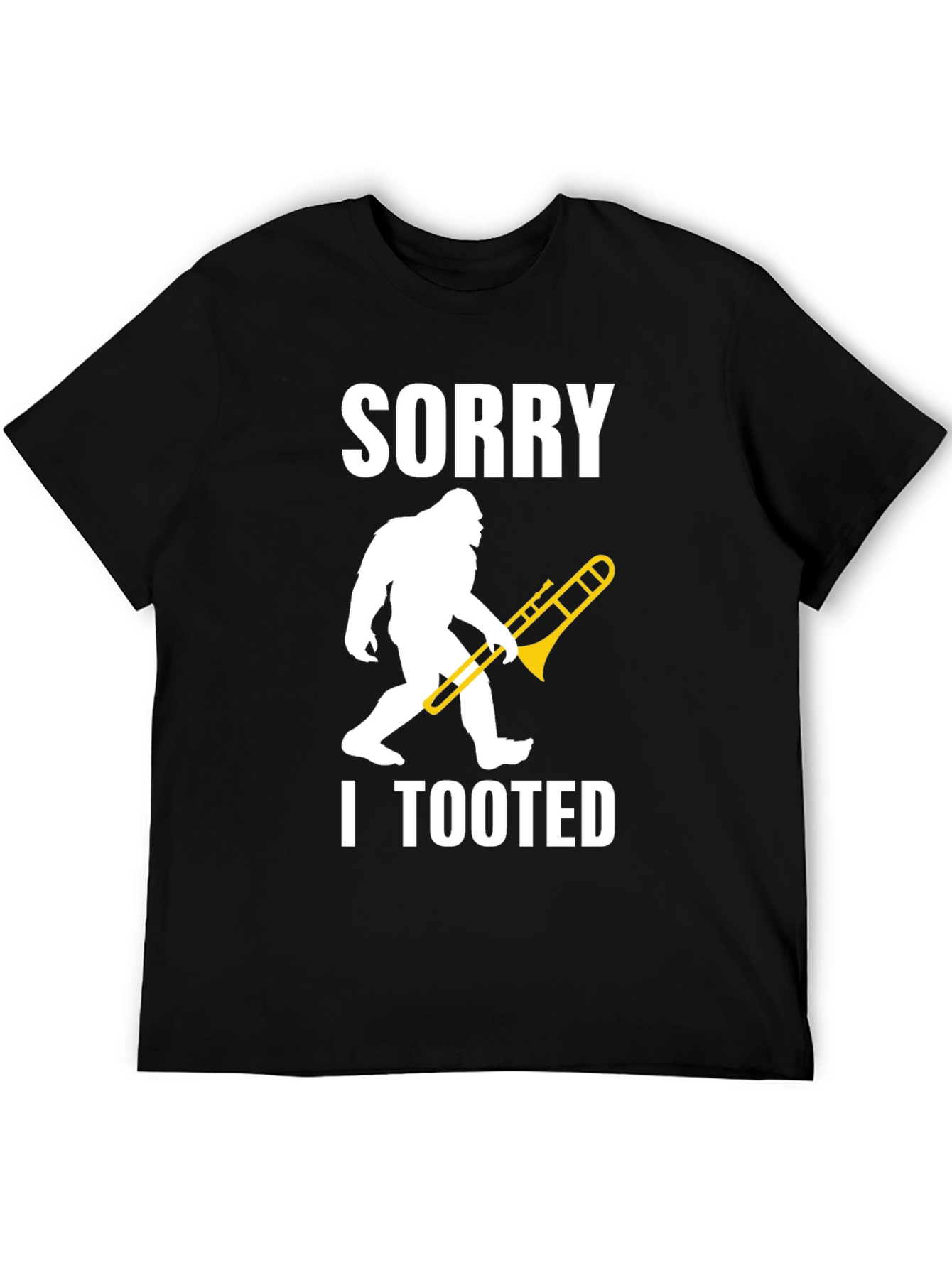Sorry I Tooted Sasquatch Trombone Graphic T-Shirt