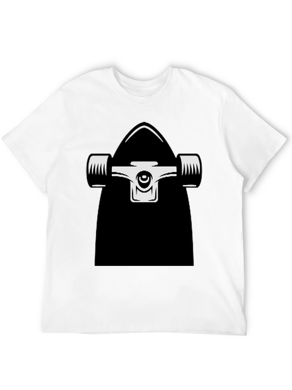 Skateboard Graphic Tee - Black Cotton Casual Wear