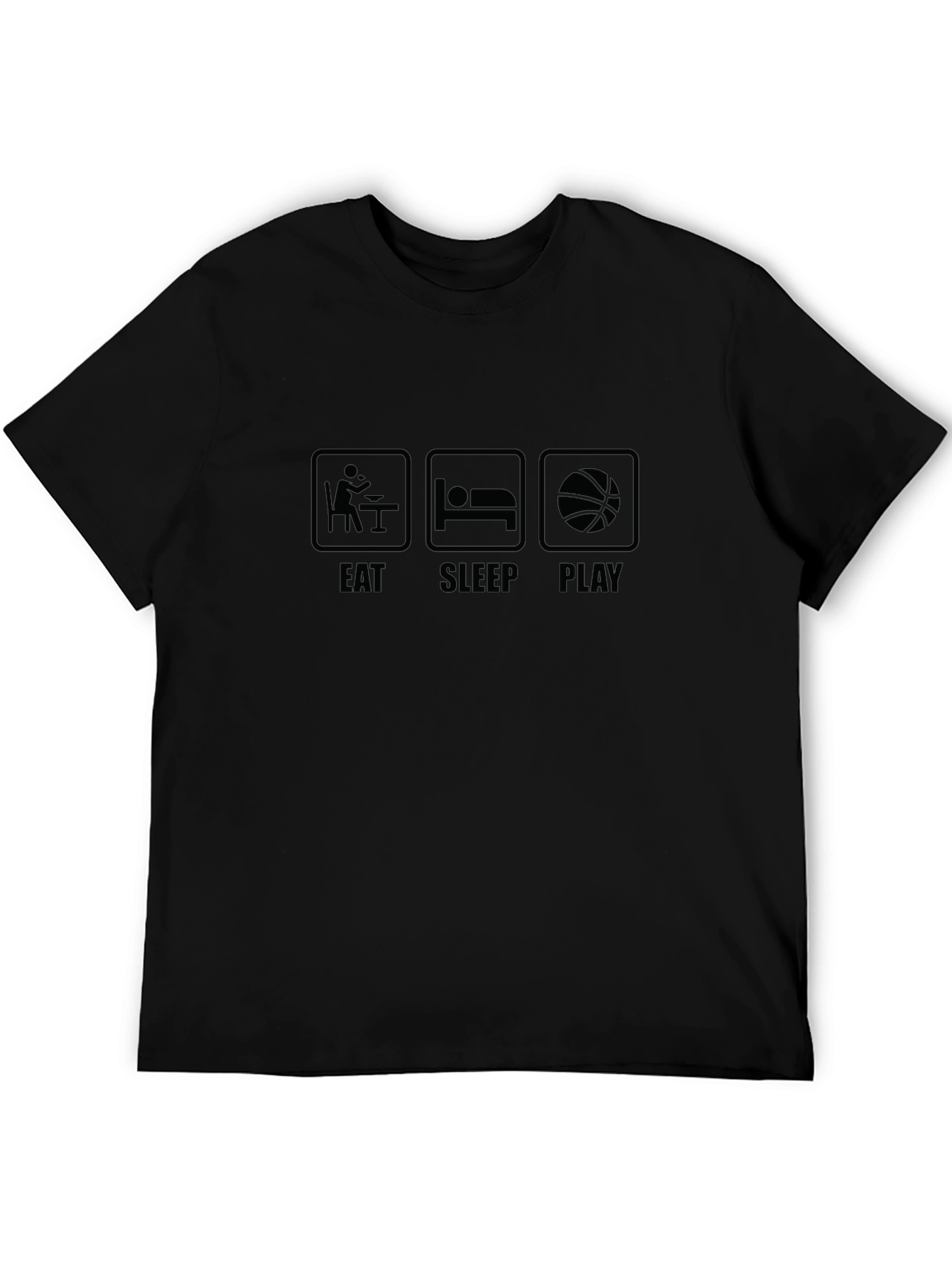 Eat Sleep Play Black Graphic Tee