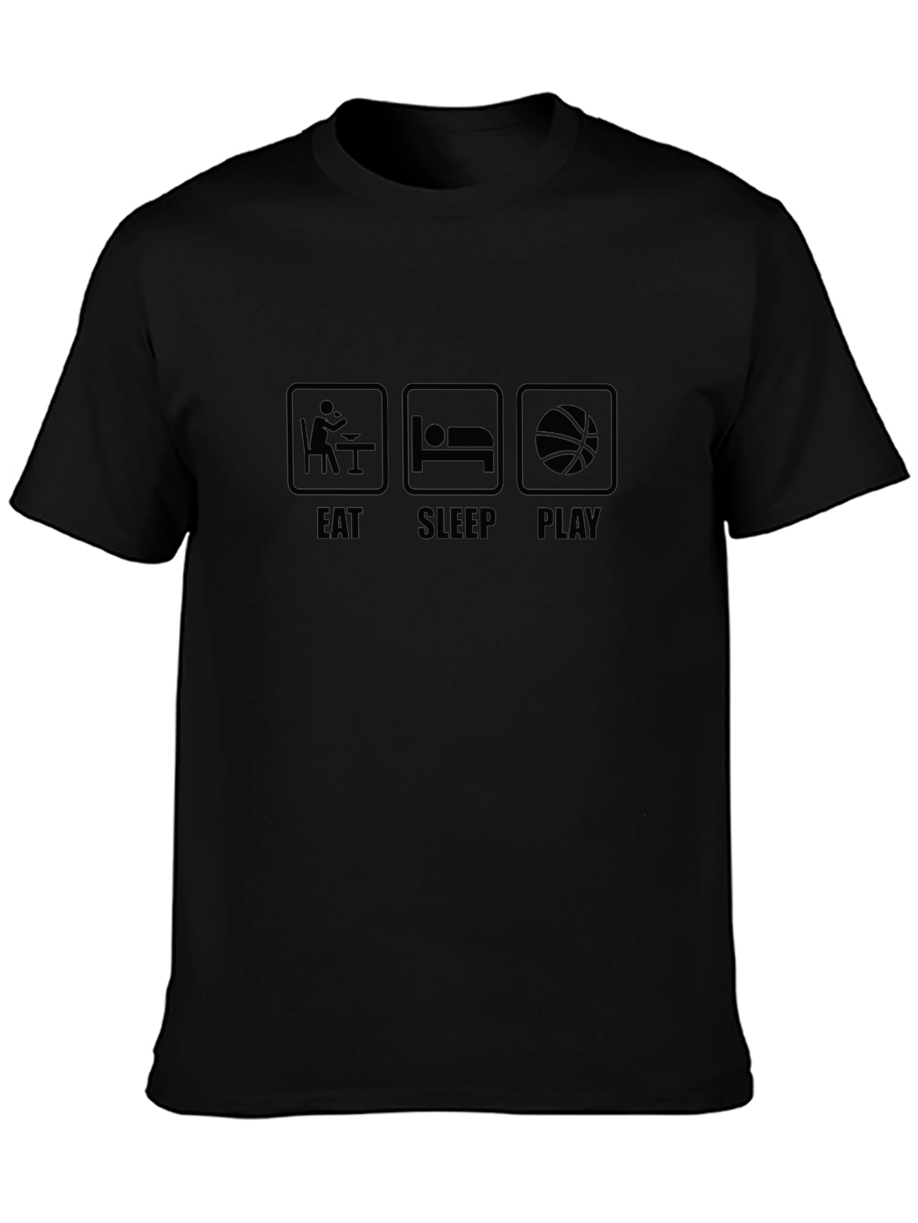 Eat Sleep Play Black Graphic Tee