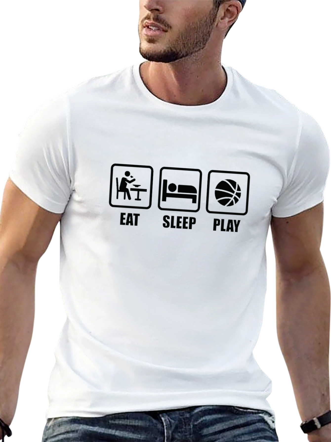Eat Sleep Play Black Graphic Tee