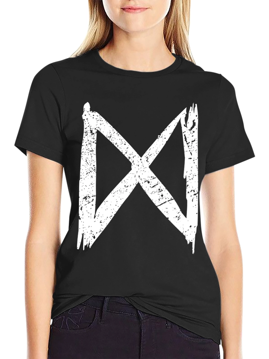 Distressed X Graphic Black T-Shirt