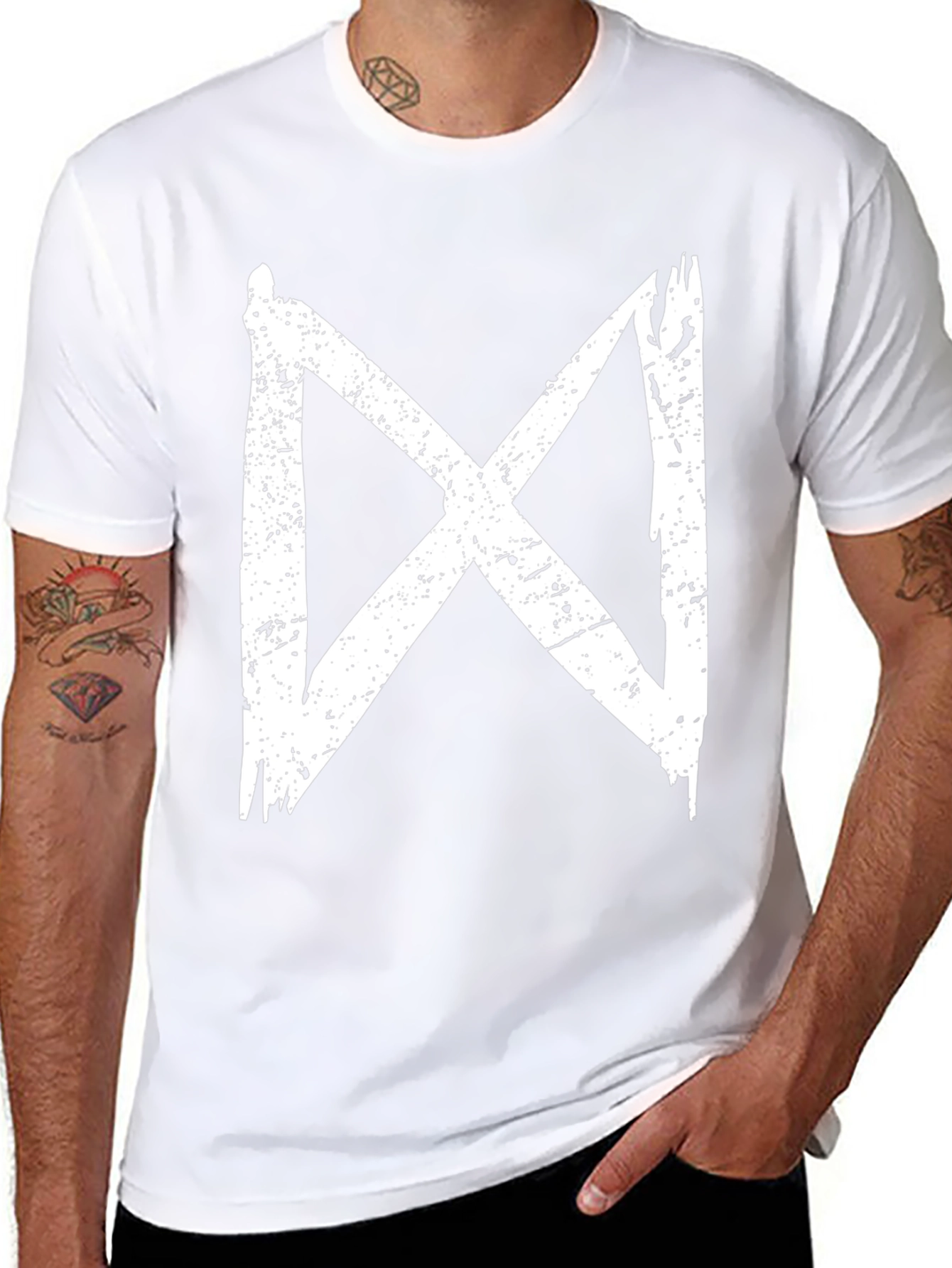 Distressed X Graphic Black T-Shirt