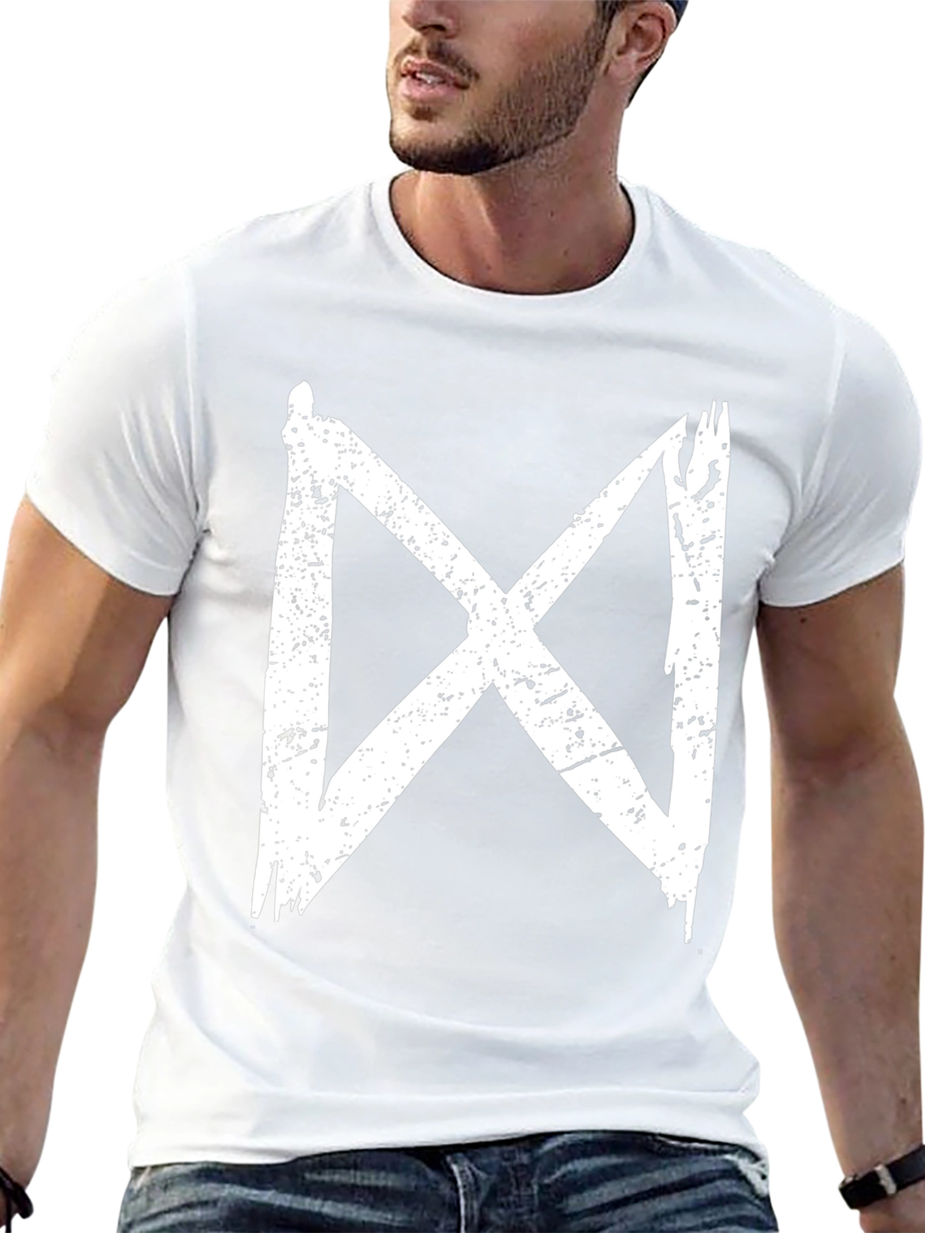 Distressed X Graphic Black T-Shirt