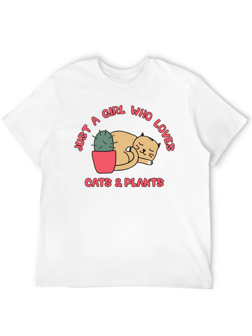 Girl Who Loves Cats & Plants Graphic Tee