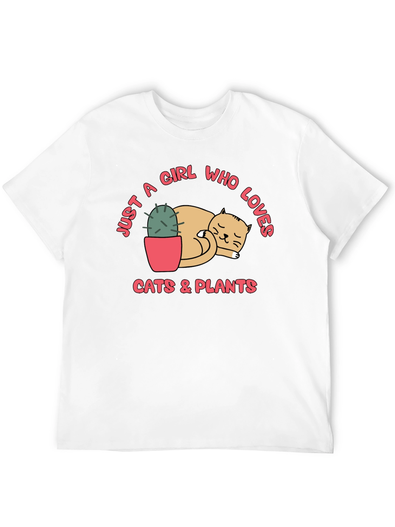 Girl Who Loves Cats & Plants Graphic Tee