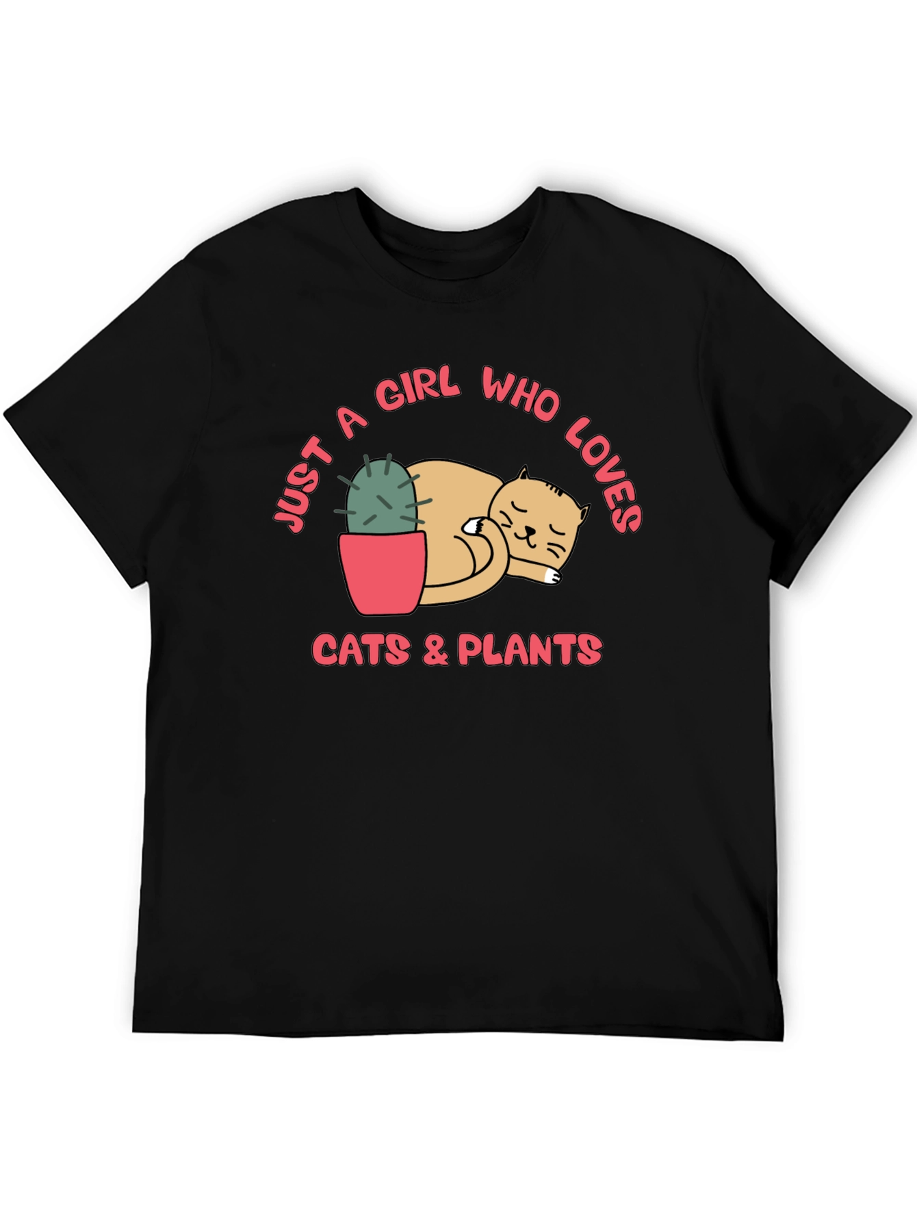 Girl Who Loves Cats & Plants Graphic Tee
