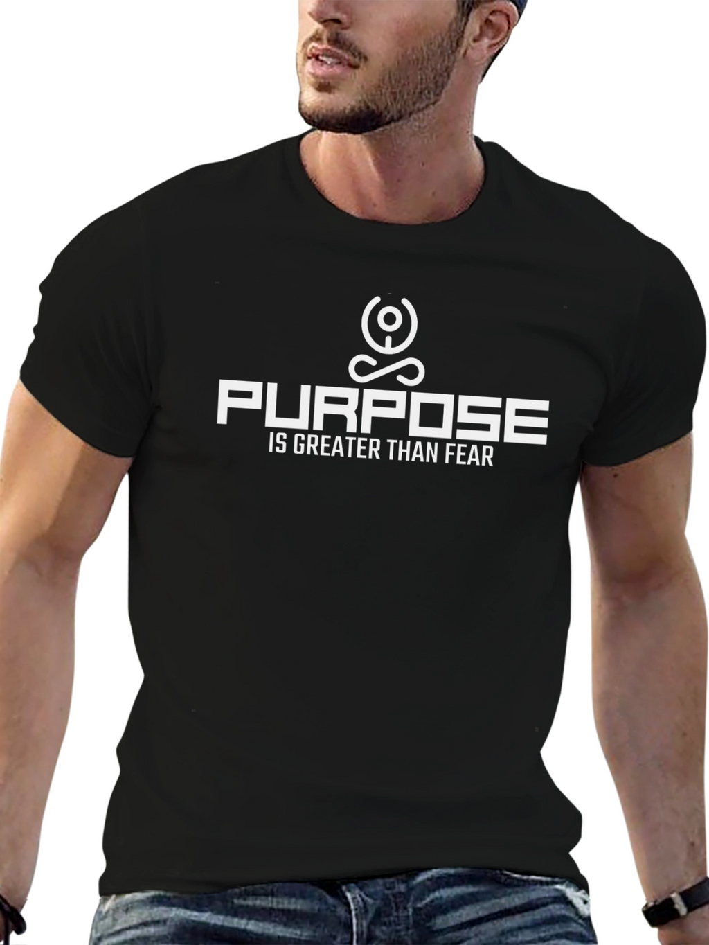 Purpose is Greater Than Fear Black Tee