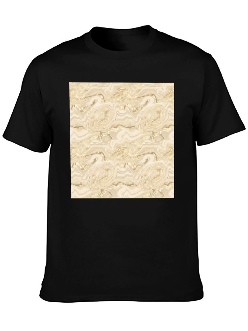 Abstract Marble Pattern Black T-Shirt
