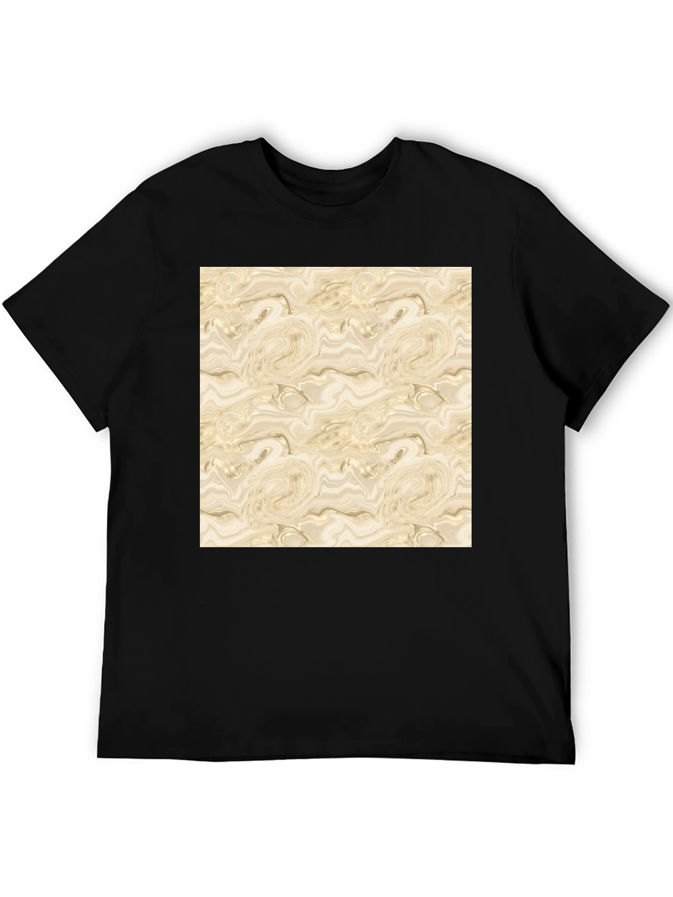 Abstract Marble Pattern Black T-Shirt