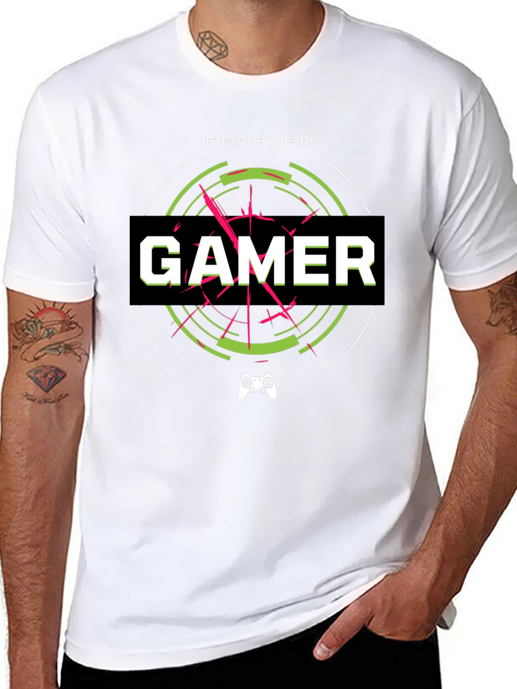 Forever Gamer Black Graphic Tee
