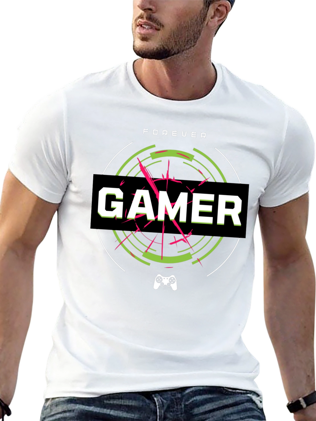 Forever Gamer Black Graphic Tee