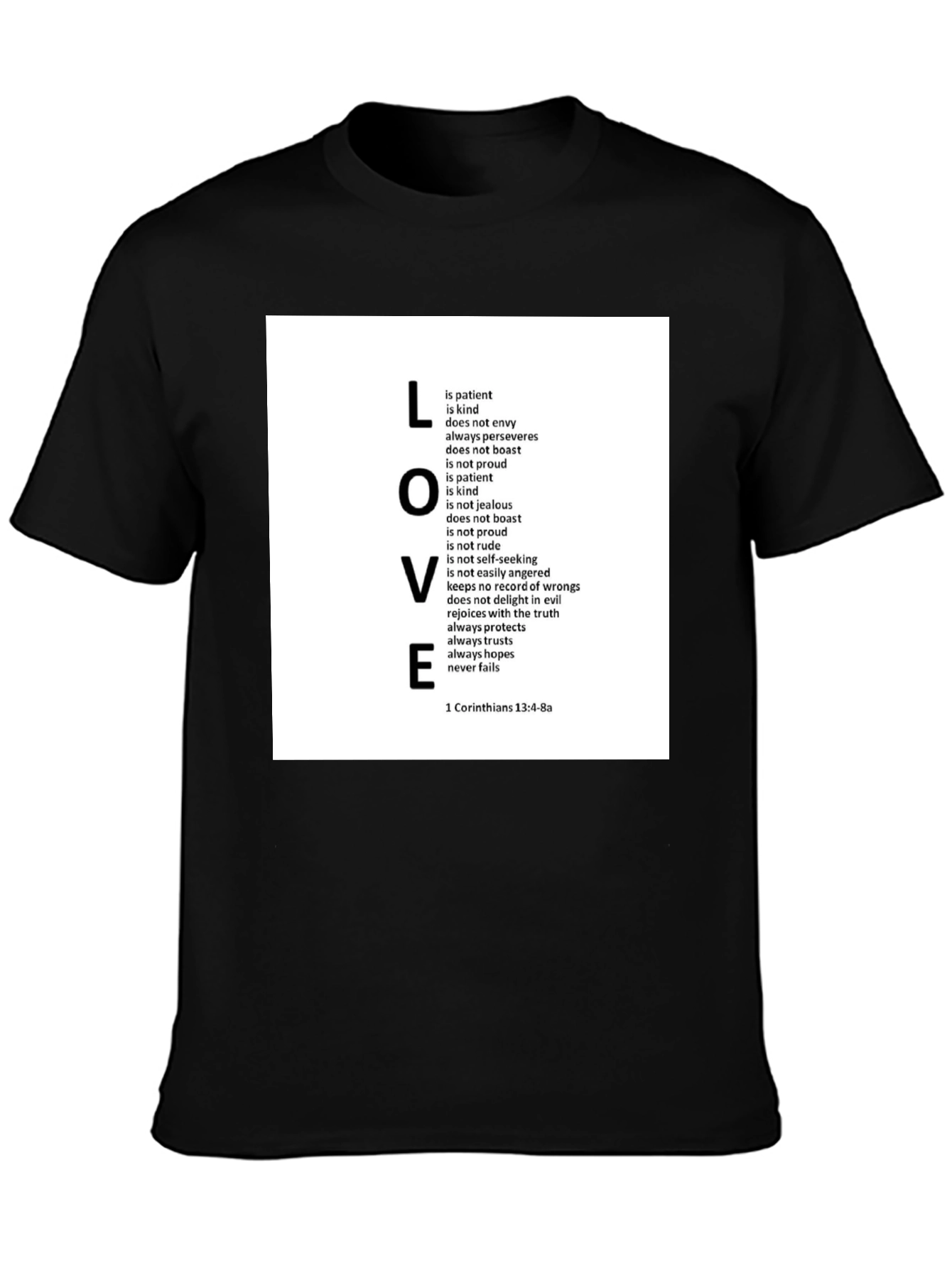 Love Scripture Graphic Tee - 1 Corinthians 13:4-8a