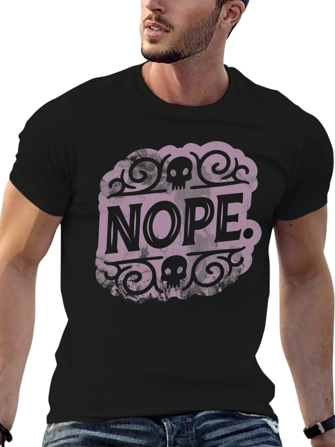 Nope Graphic T-Shirt - Skull Design