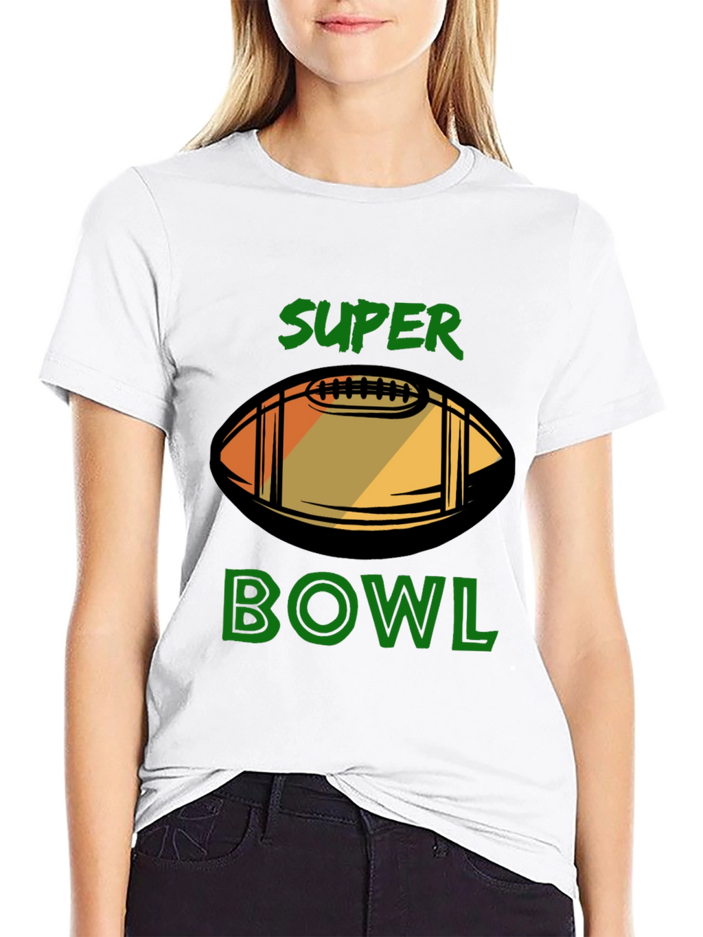 Super Bowl Football Graphic Black T-Shirt