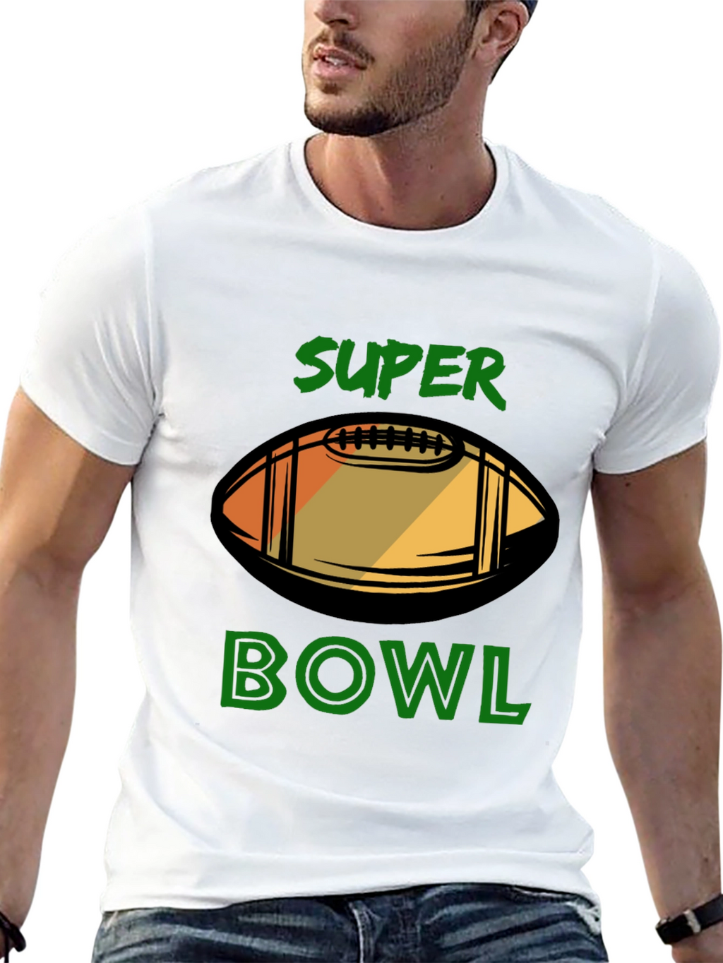 Super Bowl Football Graphic Black T-Shirt