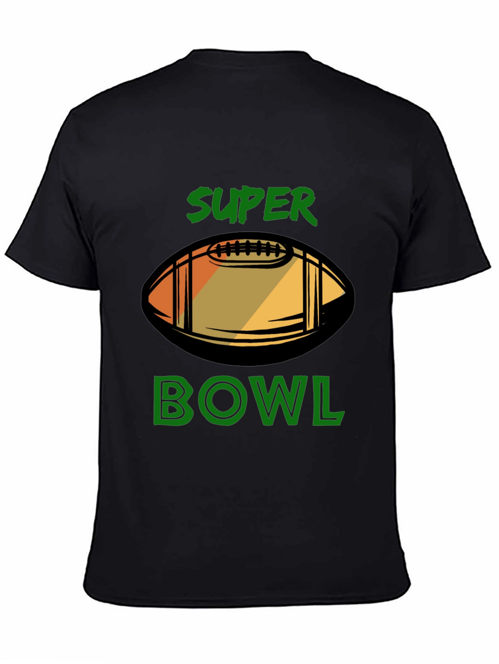 Super Bowl Football Graphic Black T-Shirt