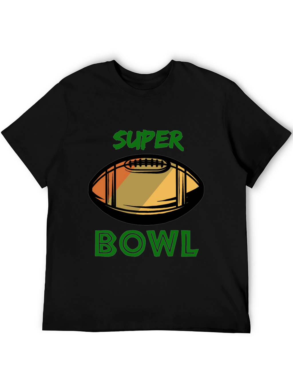 Super Bowl Football Graphic Black T-Shirt