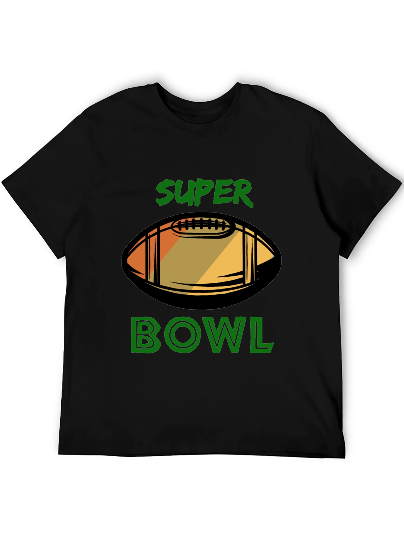 Super Bowl Football Graphic Black T-Shirt