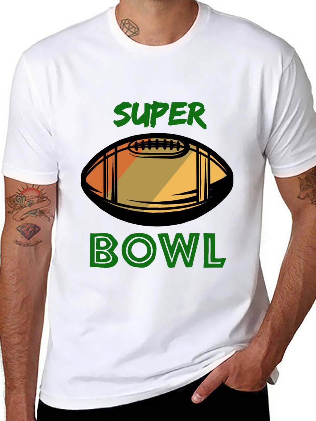 Super Bowl Football Graphic Black T-Shirt