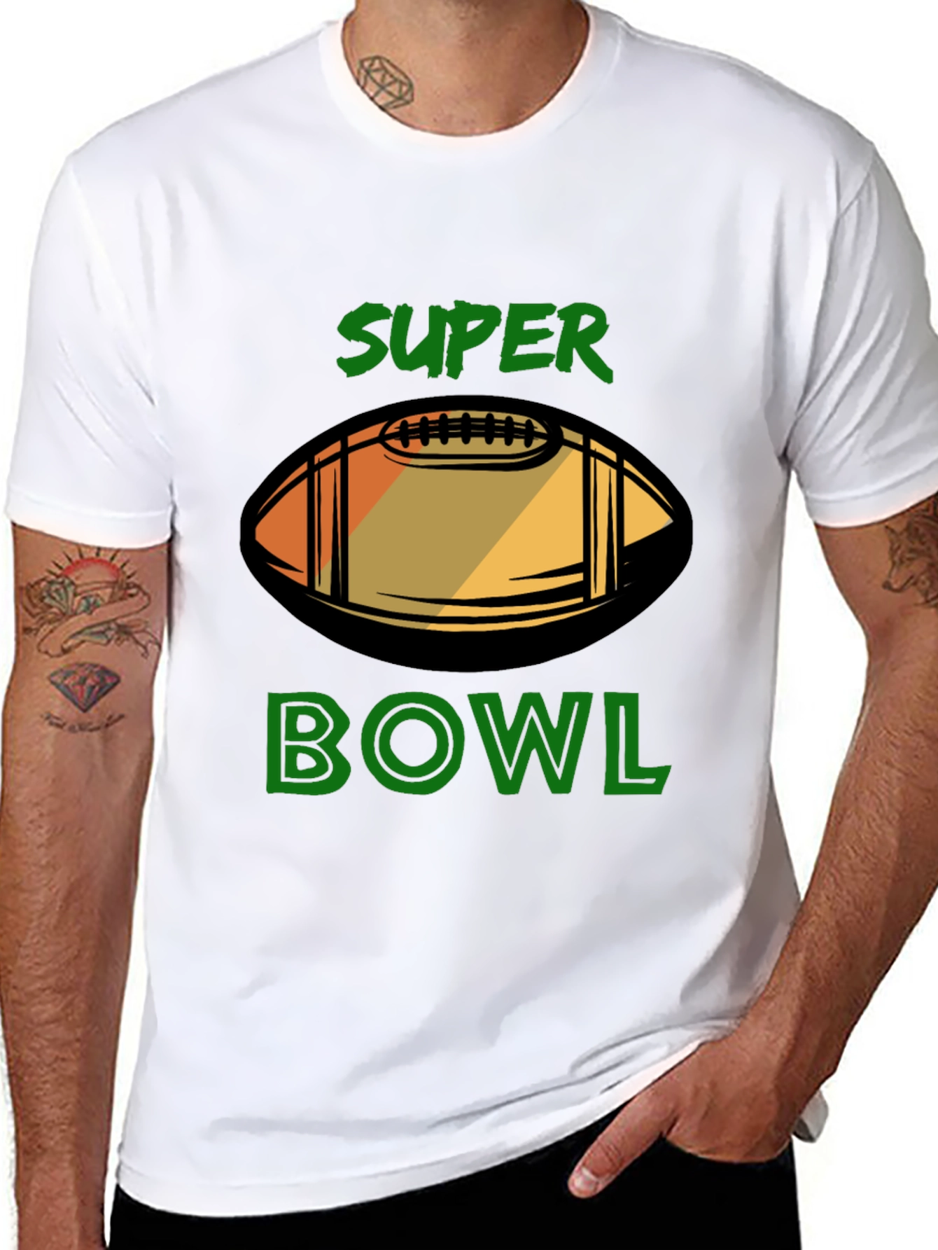 Super Bowl Football Graphic Black T-Shirt