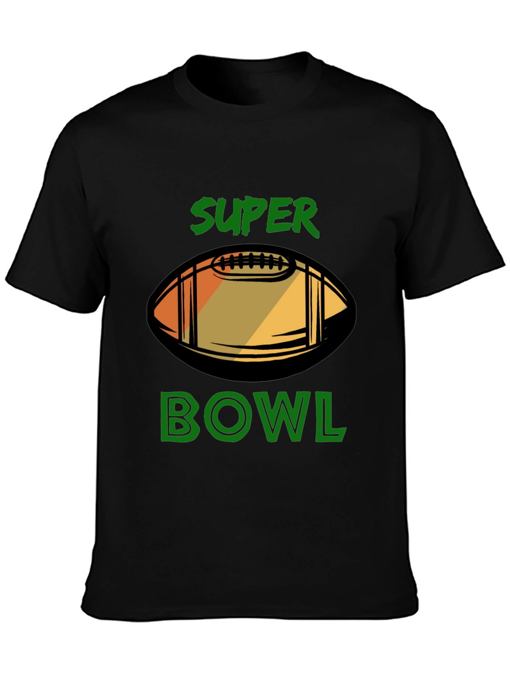 Super Bowl Football Graphic Black T-Shirt