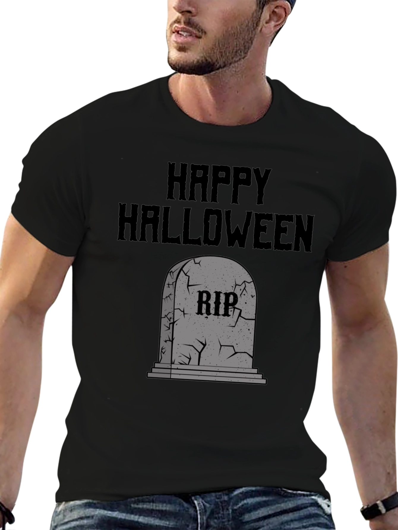 Happy Halloween RIP Tombstone Graphic Tee