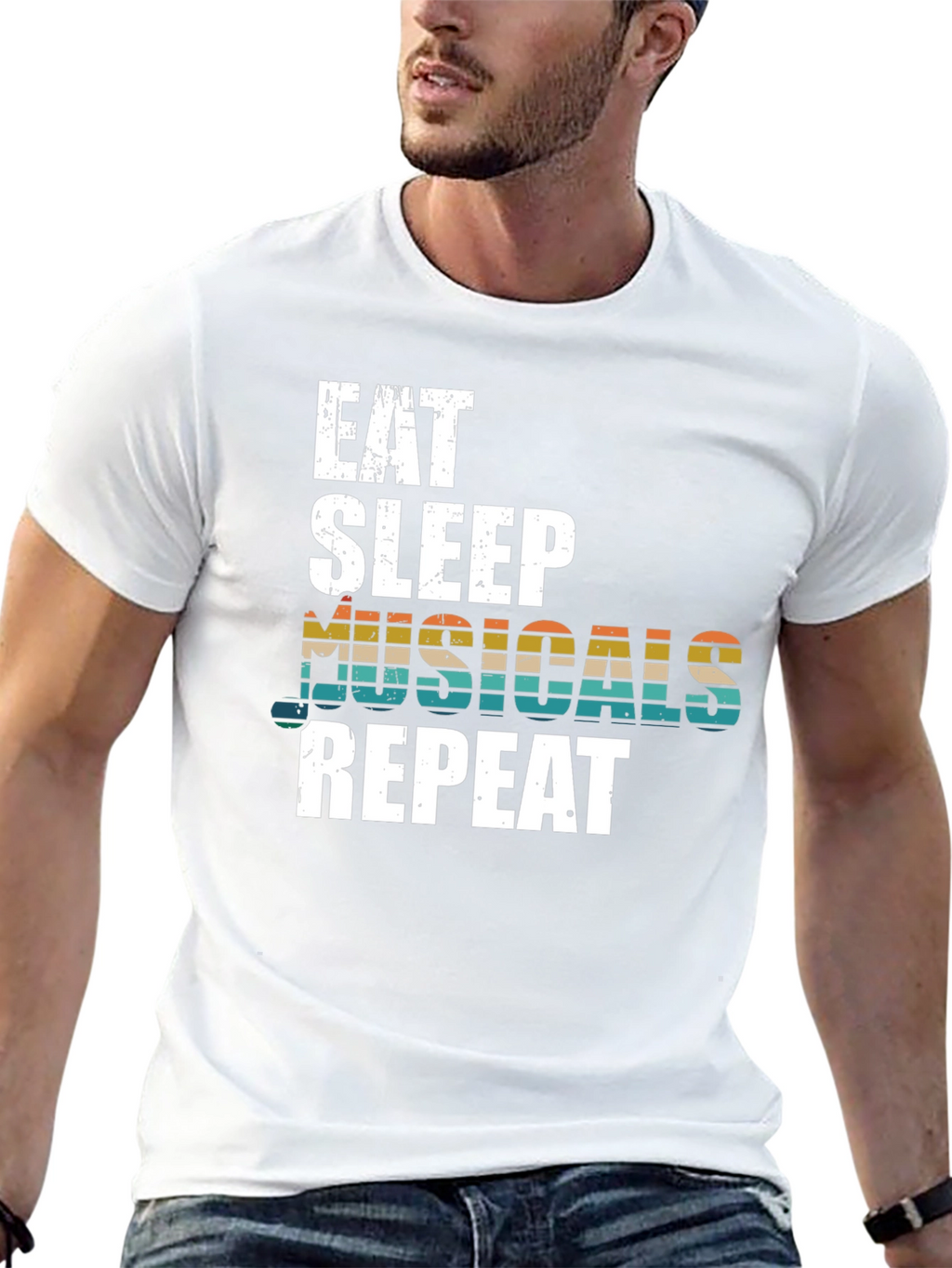 Eat Sleep Musicals Repeat Graphic Tee