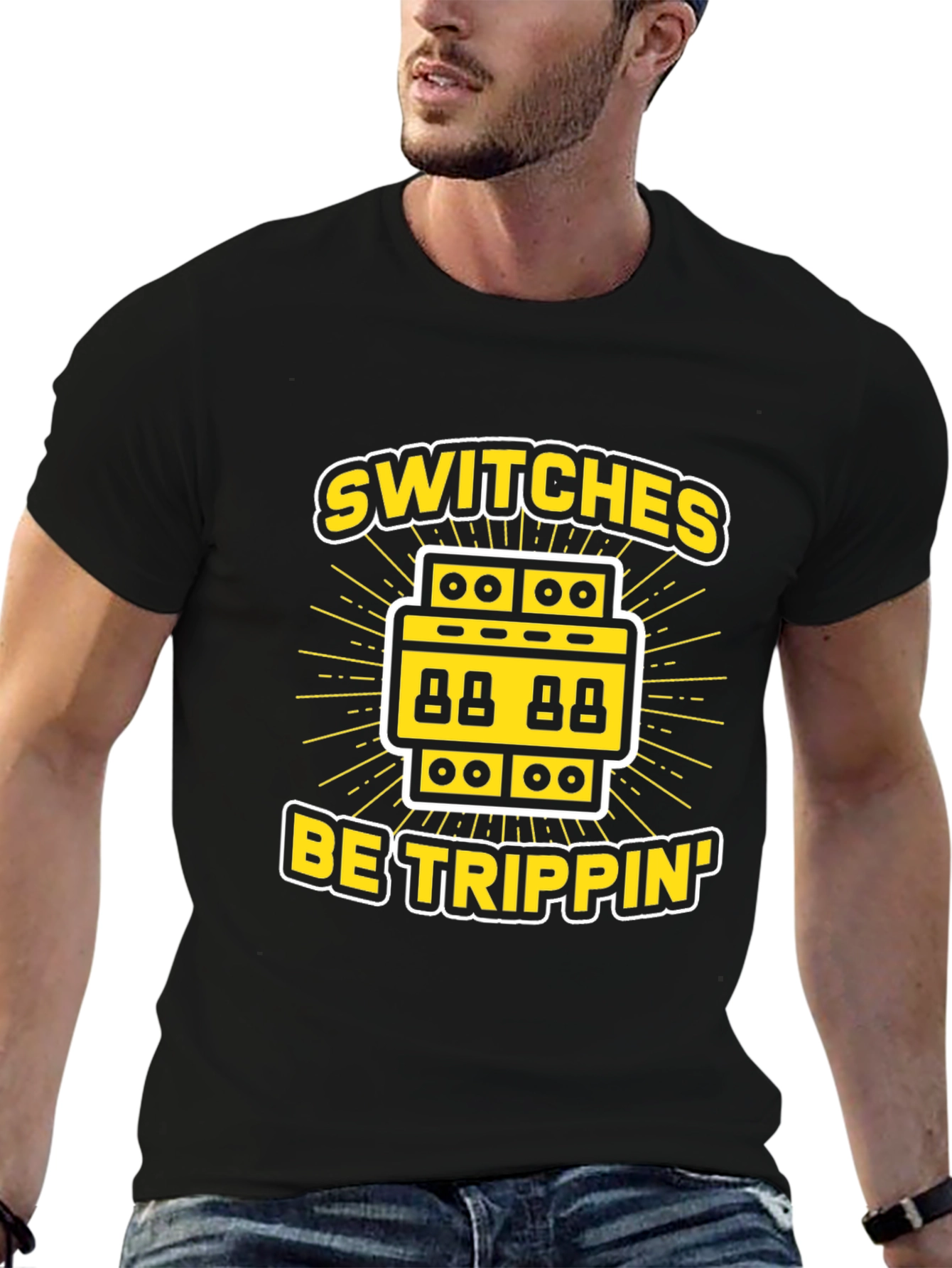 Switches Be Trippin Black Graphic T-Shirt
