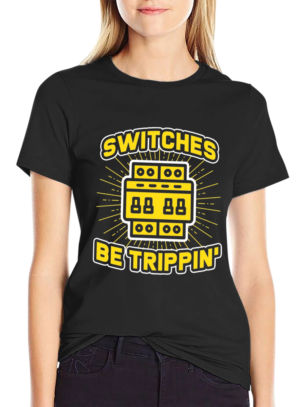 Switches Be Trippin Black Graphic T-Shirt
