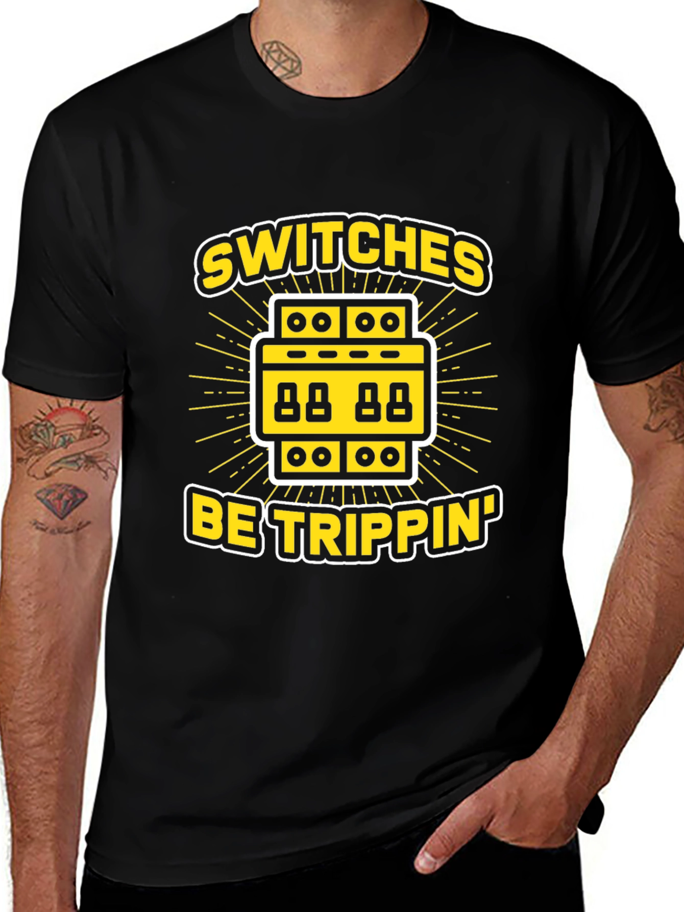 Switches Be Trippin Black Graphic T-Shirt