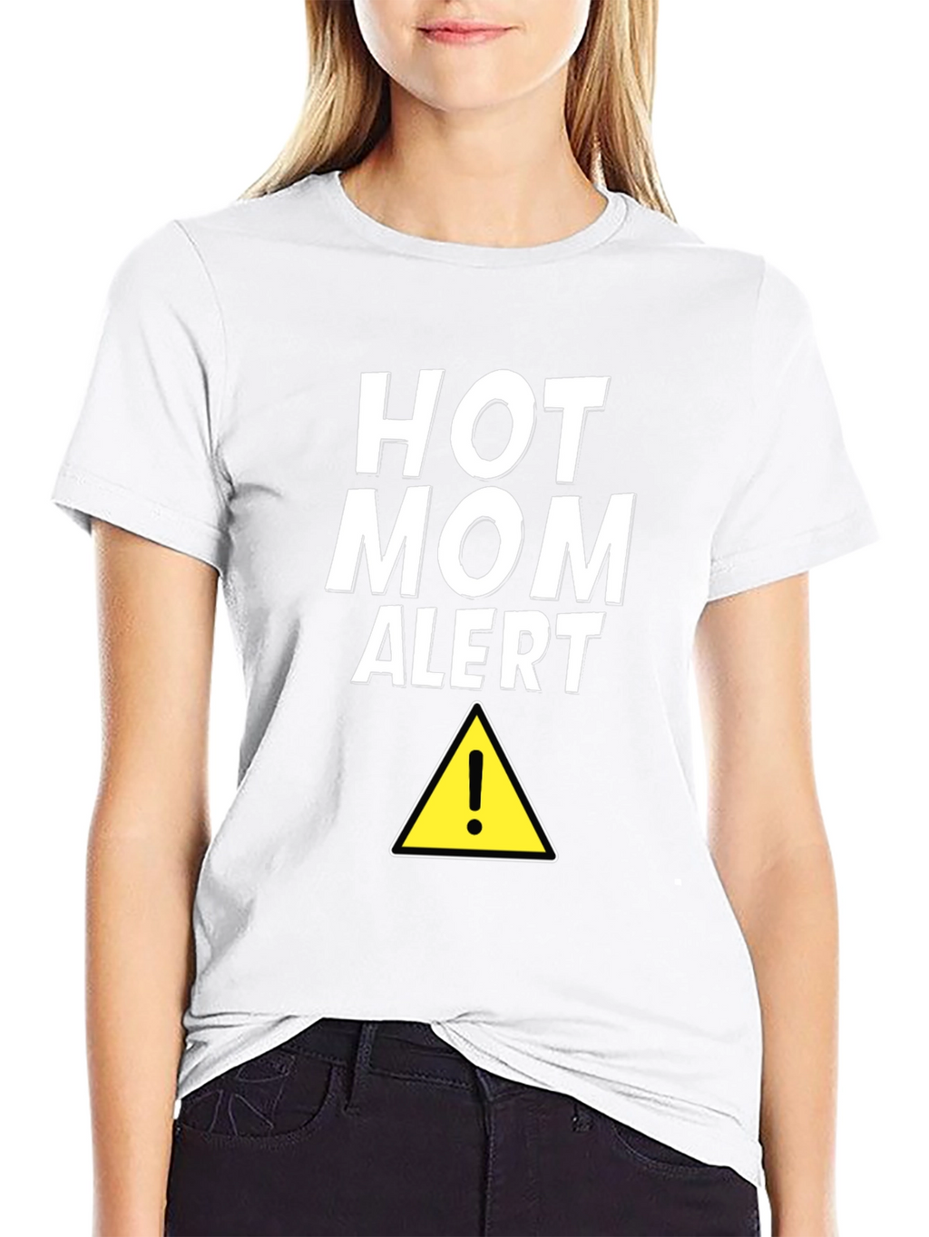 Hot Mom Alert Graphic Tee - Black