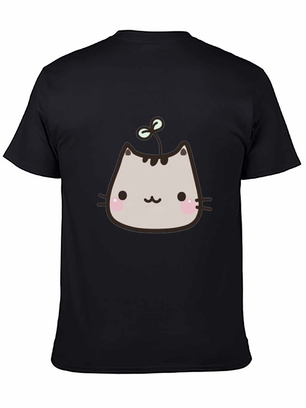 Cute Cartoon Cat T-Shirt - Black