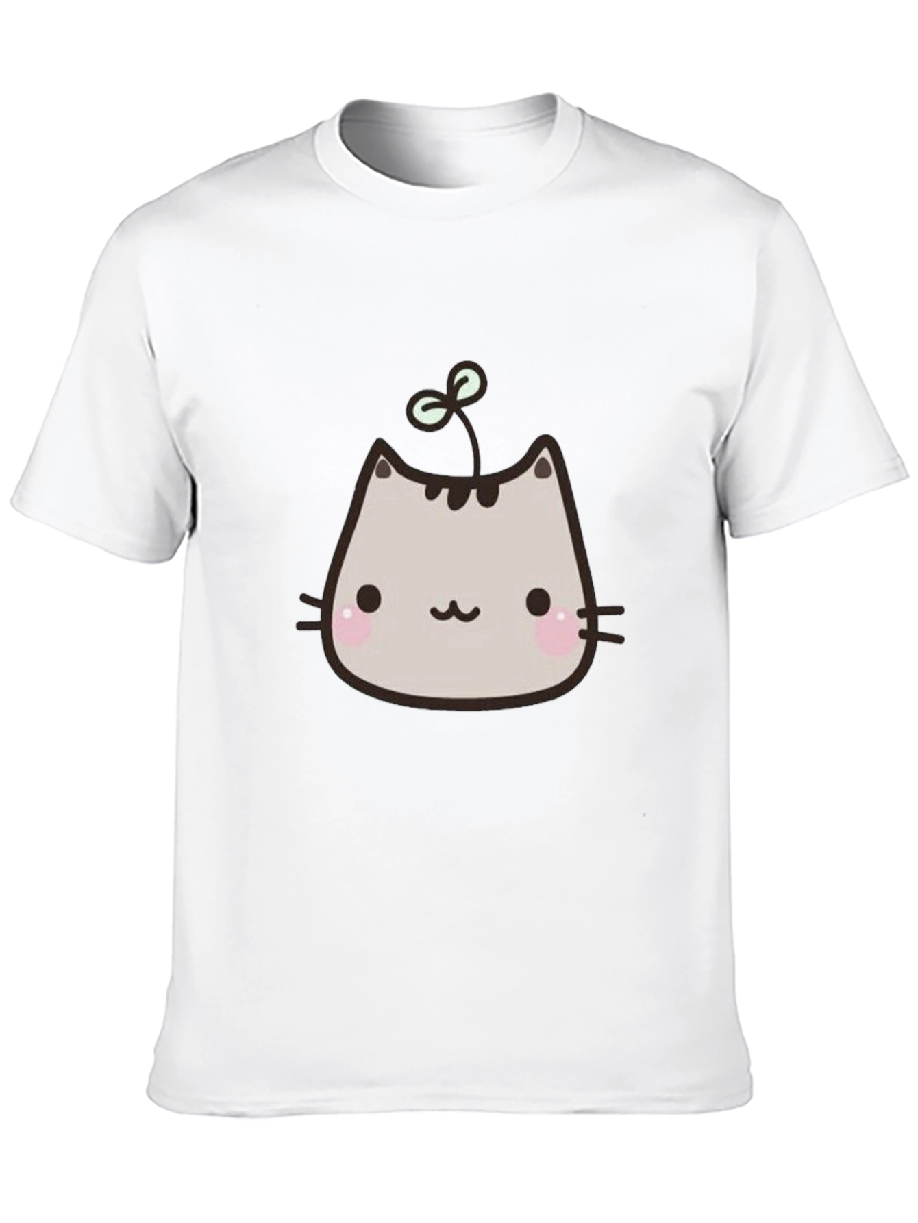 Cute Cartoon Cat T-Shirt - Black