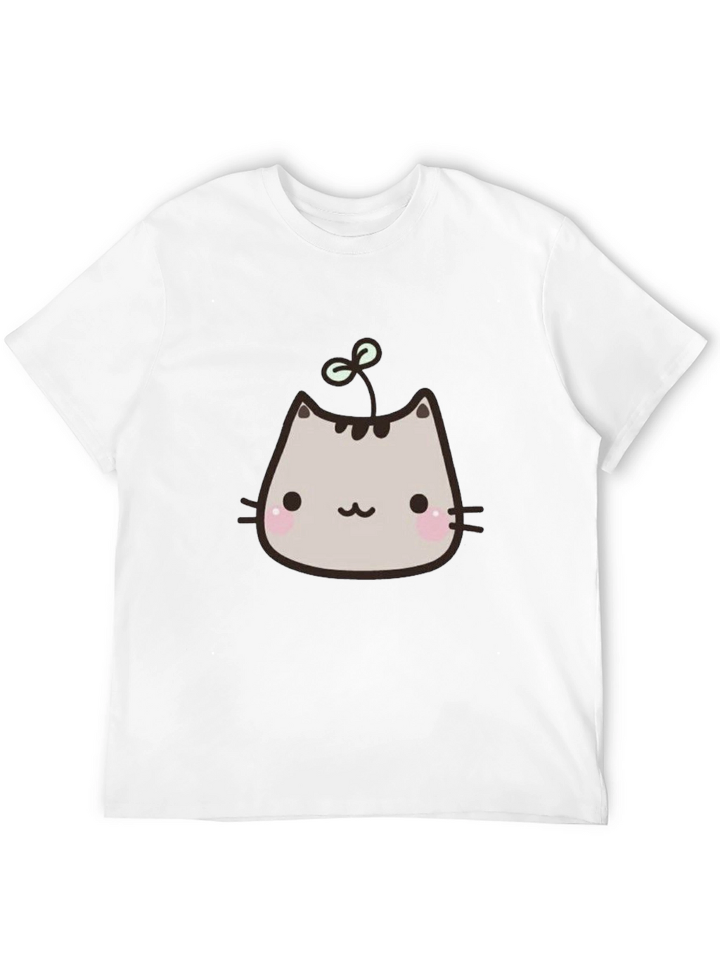 Cute Cartoon Cat T-Shirt - Black