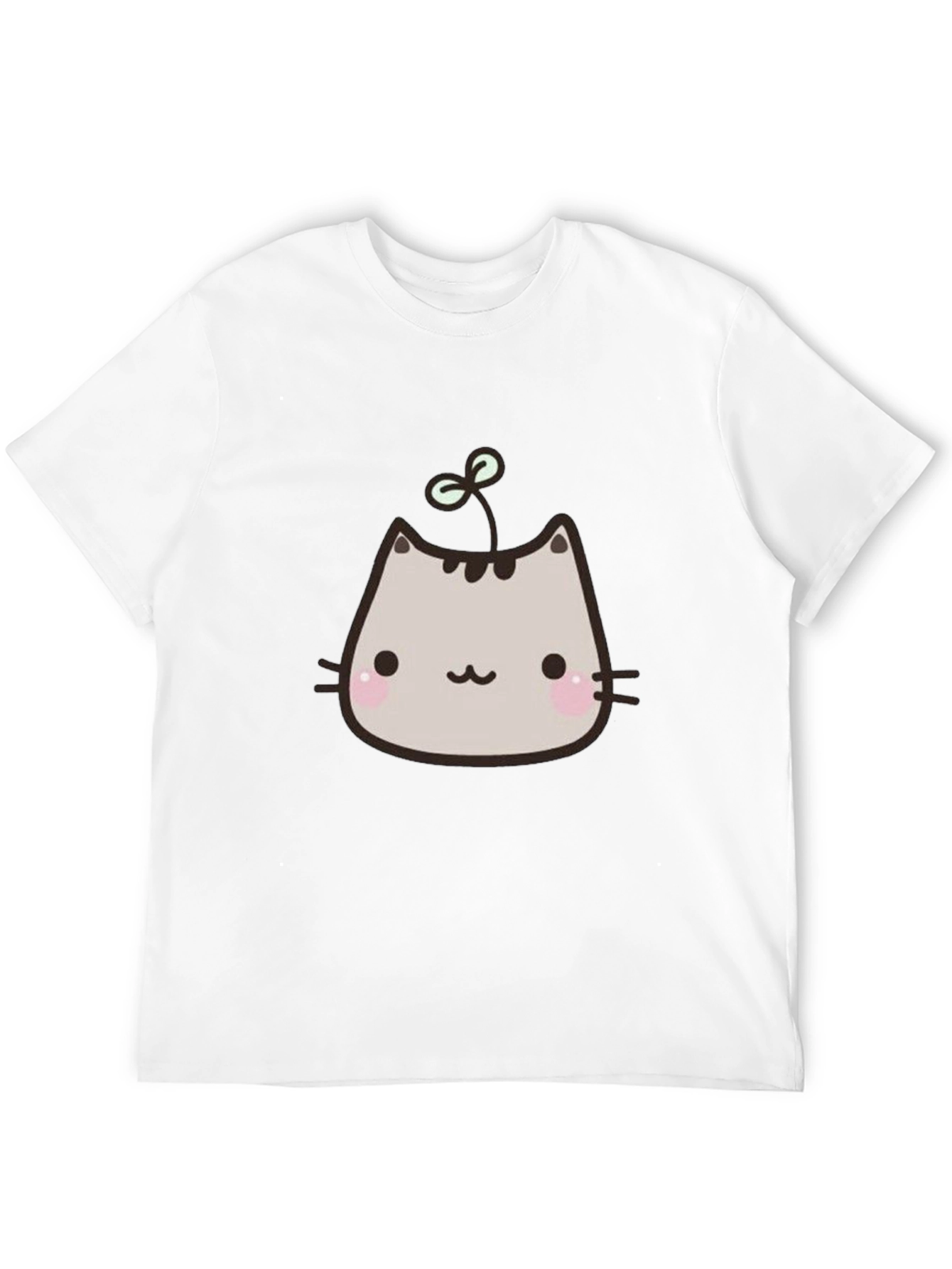 Cute Cartoon Cat T-Shirt - Black