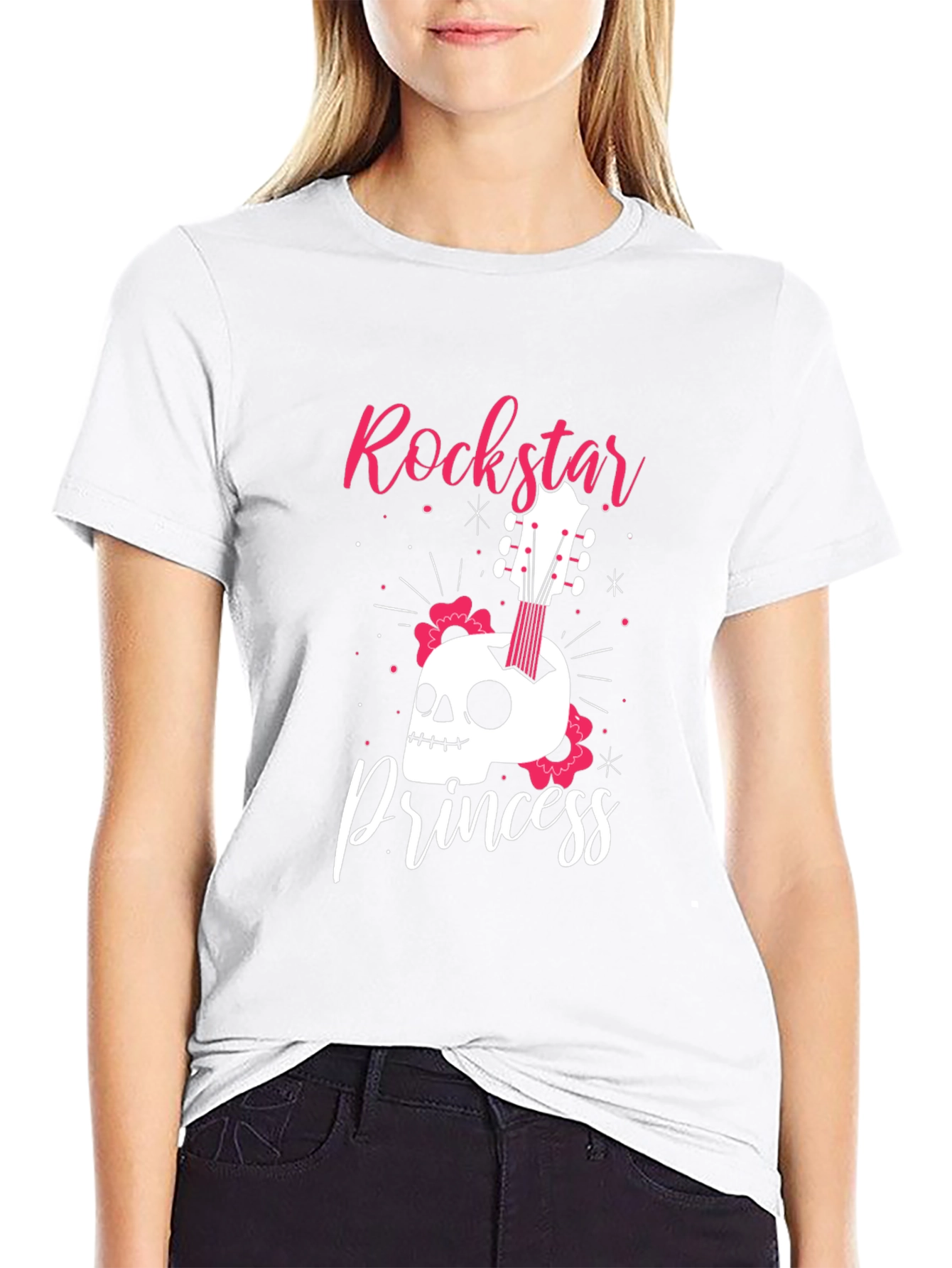 Rockstar Princess Skull Graphic Tee