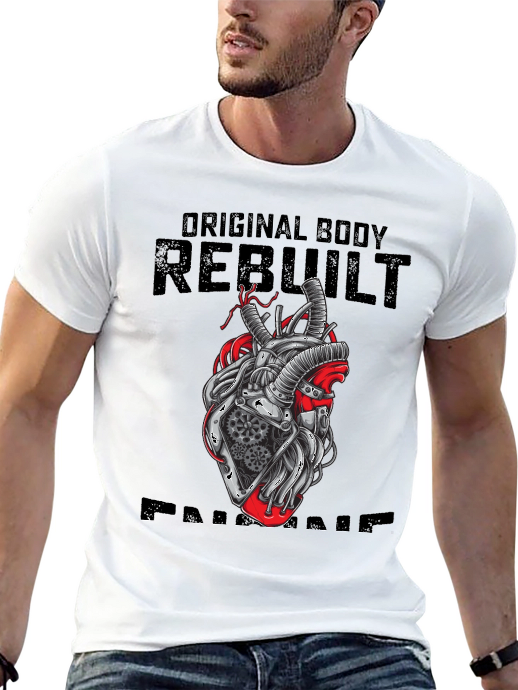 Original Body Rebuilt Heart Graphic T-Shirt