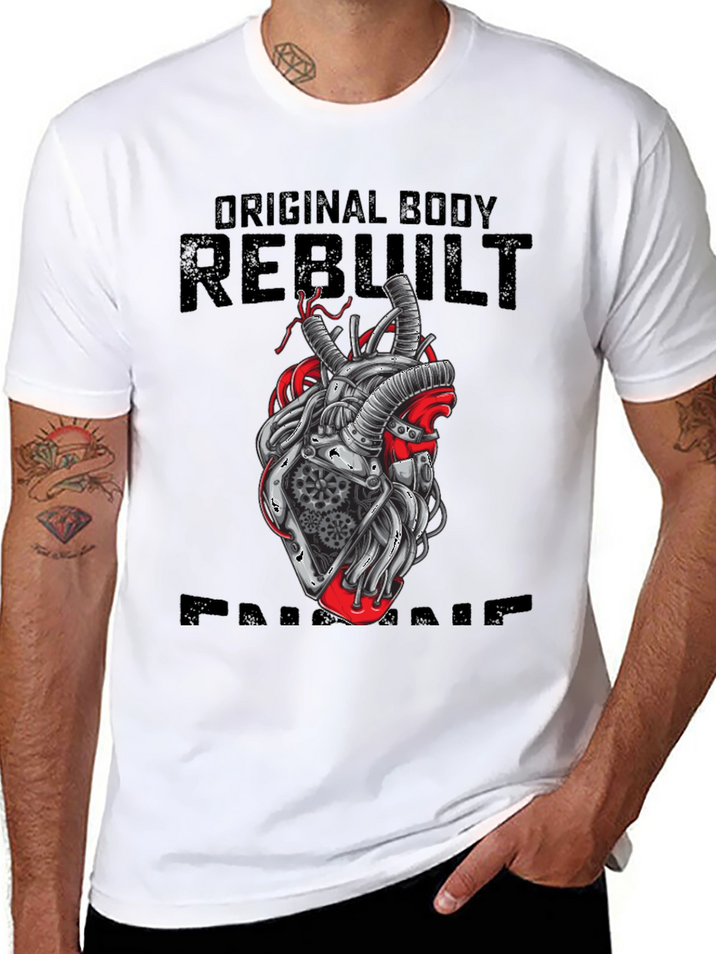 Original Body Rebuilt Heart Graphic T-Shirt