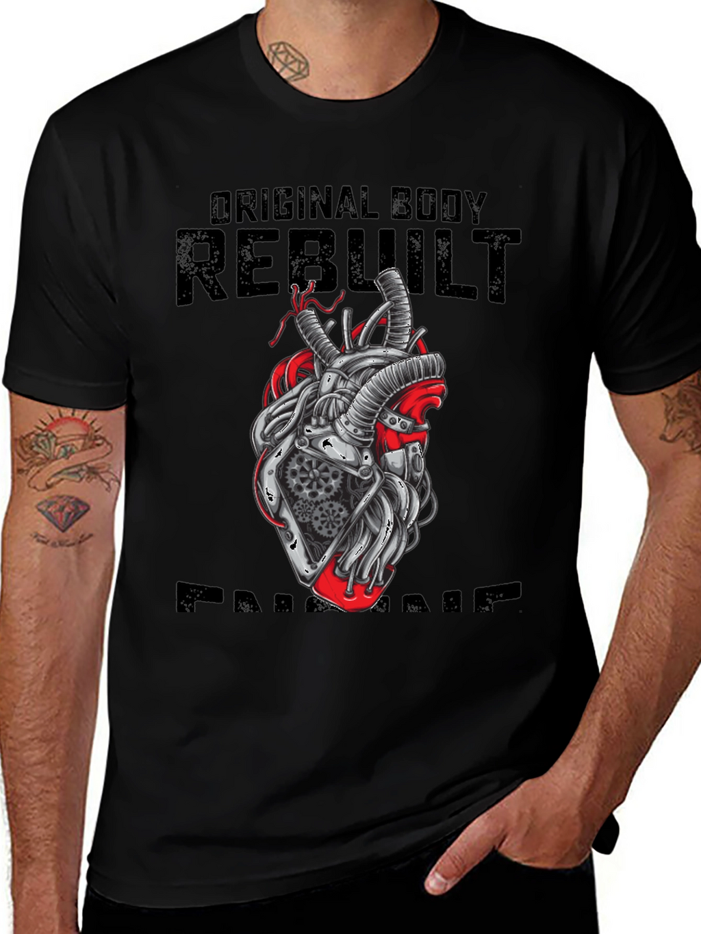 Original Body Rebuilt Heart Graphic T-Shirt