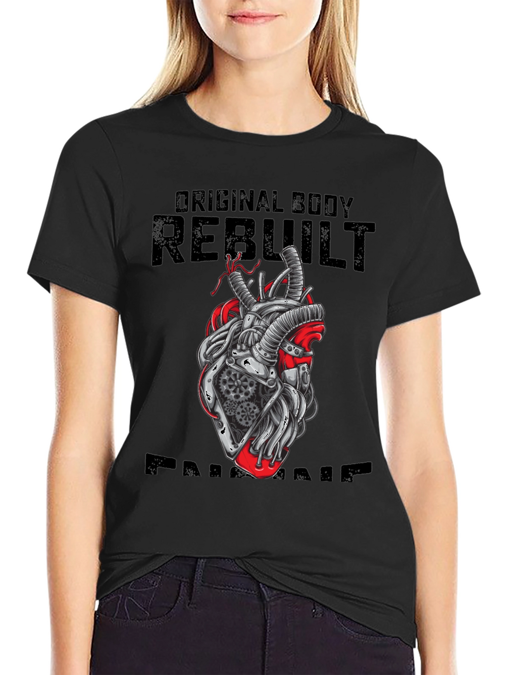 Original Body Rebuilt Heart Graphic T-Shirt