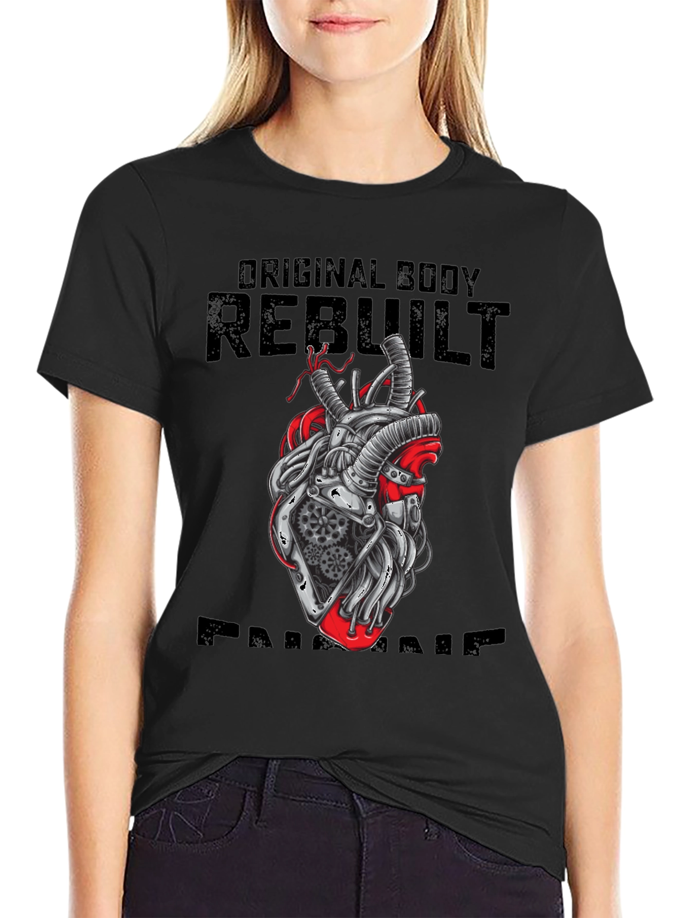 Original Body Rebuilt Heart Graphic T-Shirt