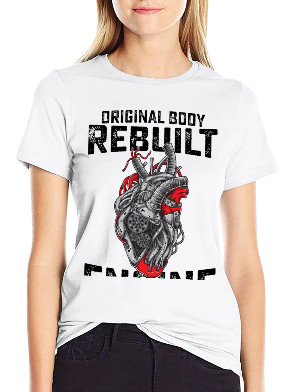 Original Body Rebuilt Heart Graphic T-Shirt