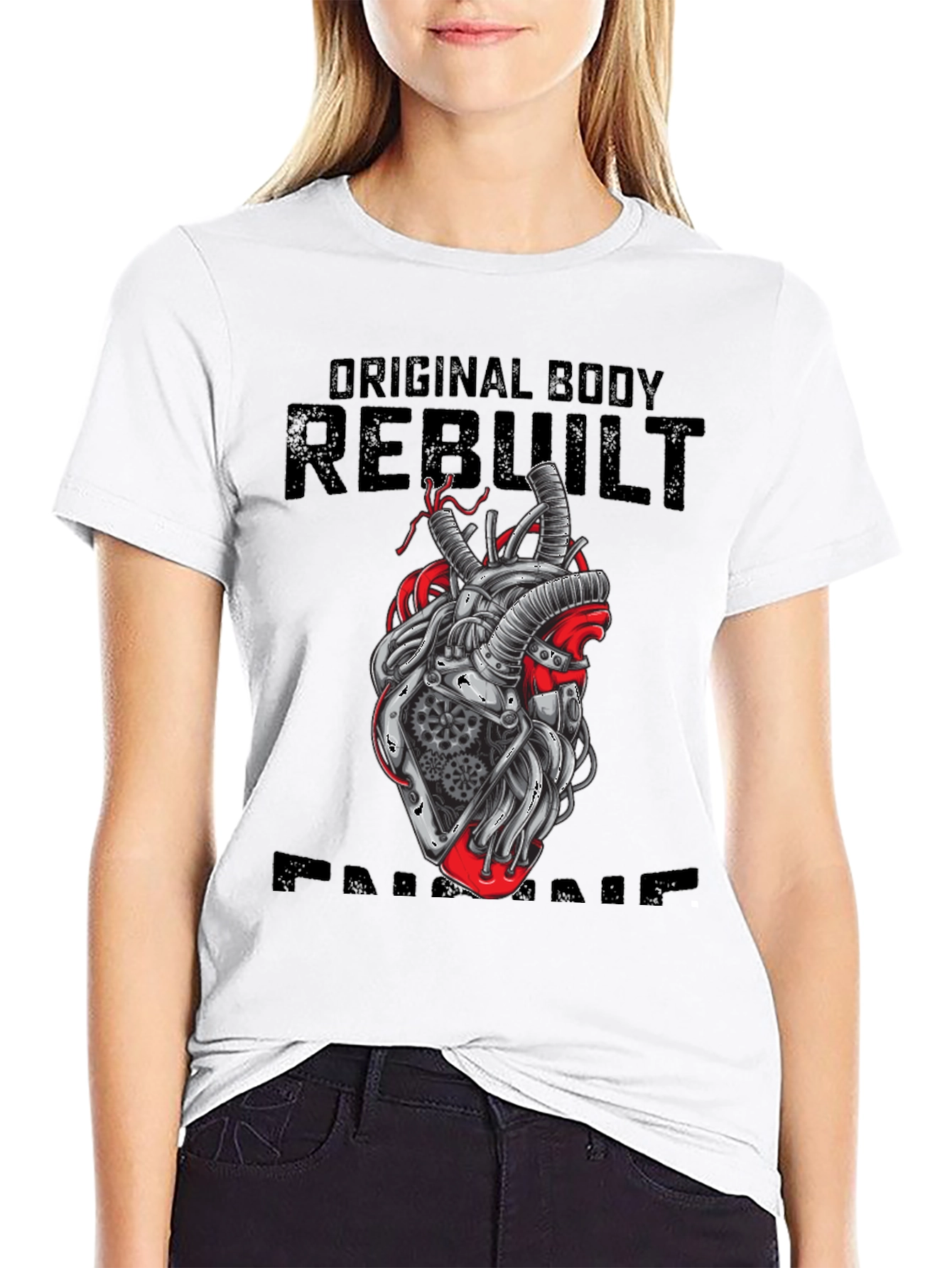 Original Body Rebuilt Heart Graphic T-Shirt