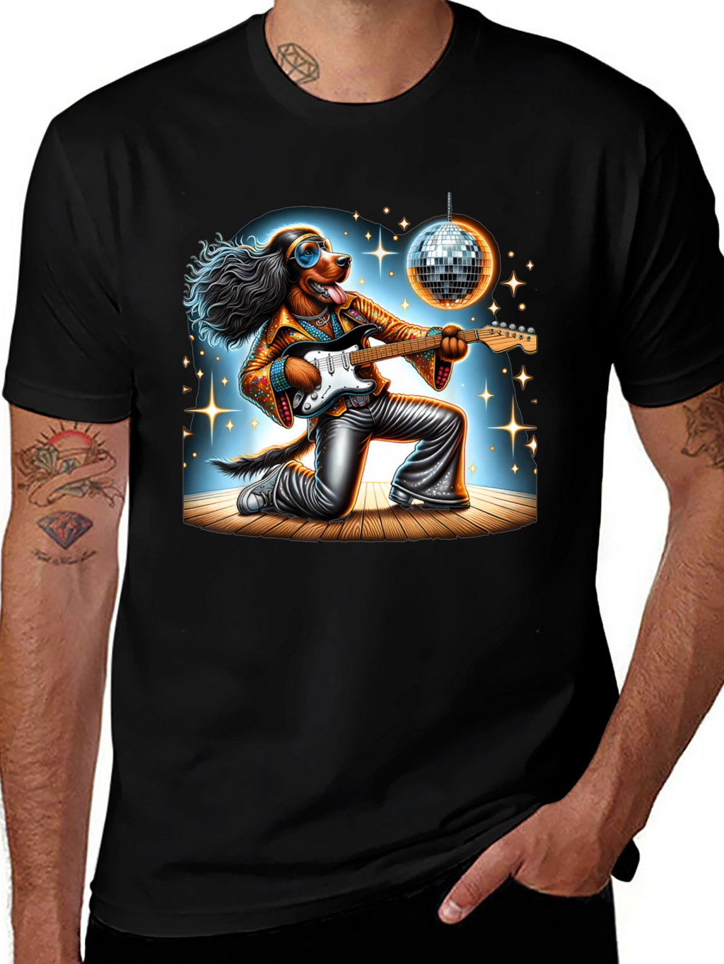 Dog Disco T-Shirt - Rockstar Pup
