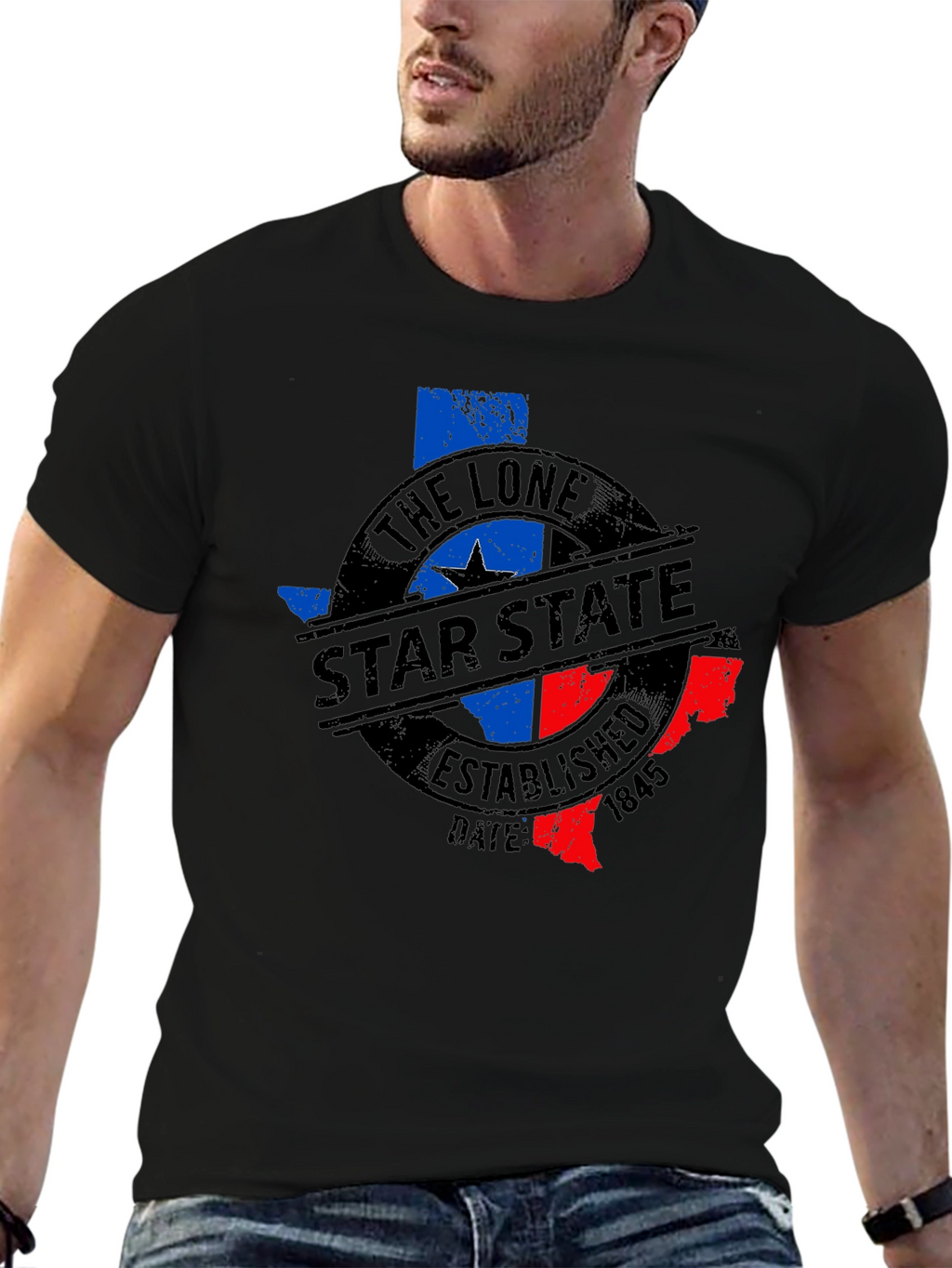 The Lone Star State Texas T-Shirt - Black